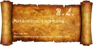 Matkovics Leontina névjegykártya